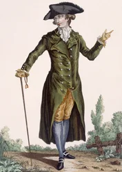 緑のコートを着た紳士、「Galeries des Modes et Costumes Francais」のプレート、c.1778-87